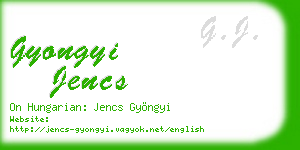 gyongyi jencs business card