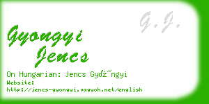 gyongyi jencs business card